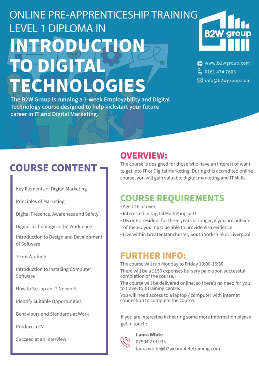 Connexions Wakefield Digital on Twitter "⭐NEW⭐Pre Apprenticeship