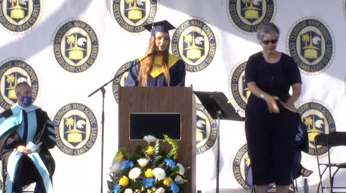 LexingtonOne's tweet image. “We couldn’t control our circumstances, but our reactions to them brought us to this moment. Graduation. Y’all, we did it.” Caroline Hucks, @LHSWildcatsLex1 Student Body President #Lex1co2021 #LexgoCats 🎓