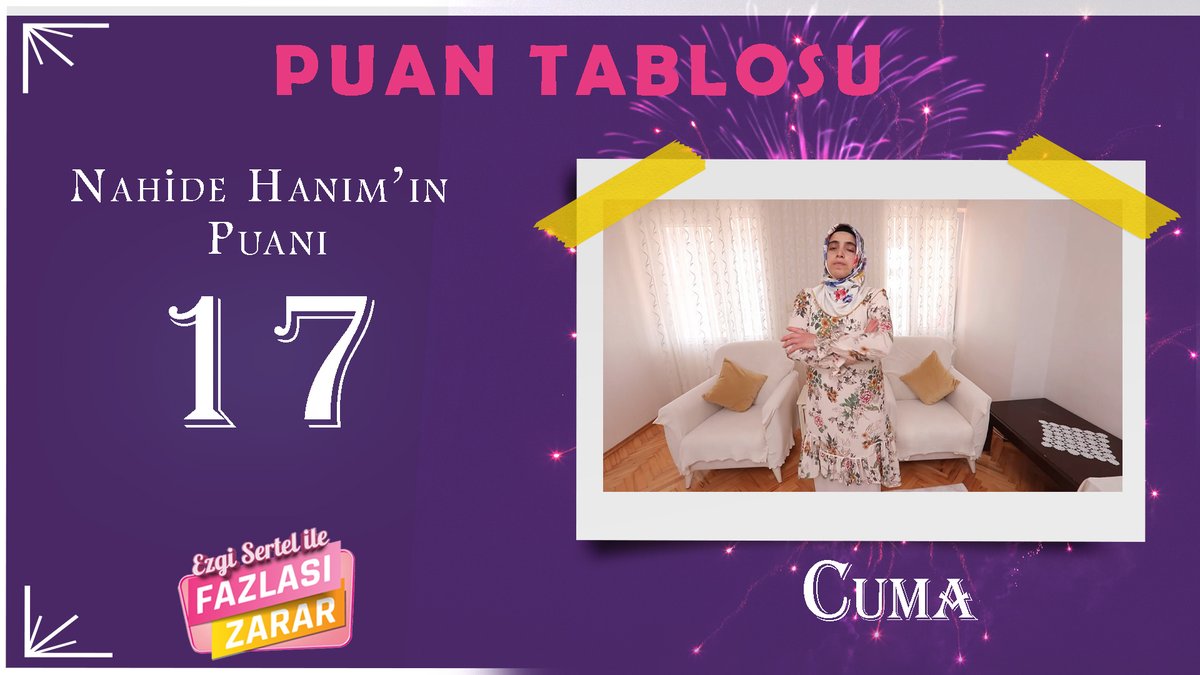 Nahide Hanım rakiplerinden toplamda 17 puan alıyor.
#FazlasıZarar🛍 <a href="/trt1/">TRT 1</a>