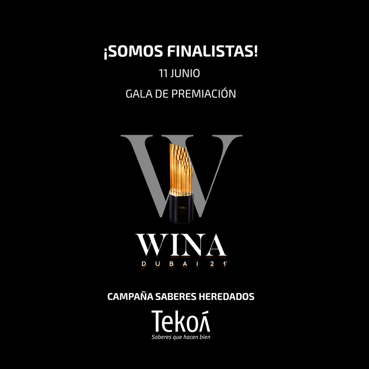 Hoy es la Gala final de los premios WINA World Independent Advertising Awards  les dejamos link del evento que comienza en 4 horas  youtu.be/N_AEzkU_zbg
#SomosFinalistas #winafest