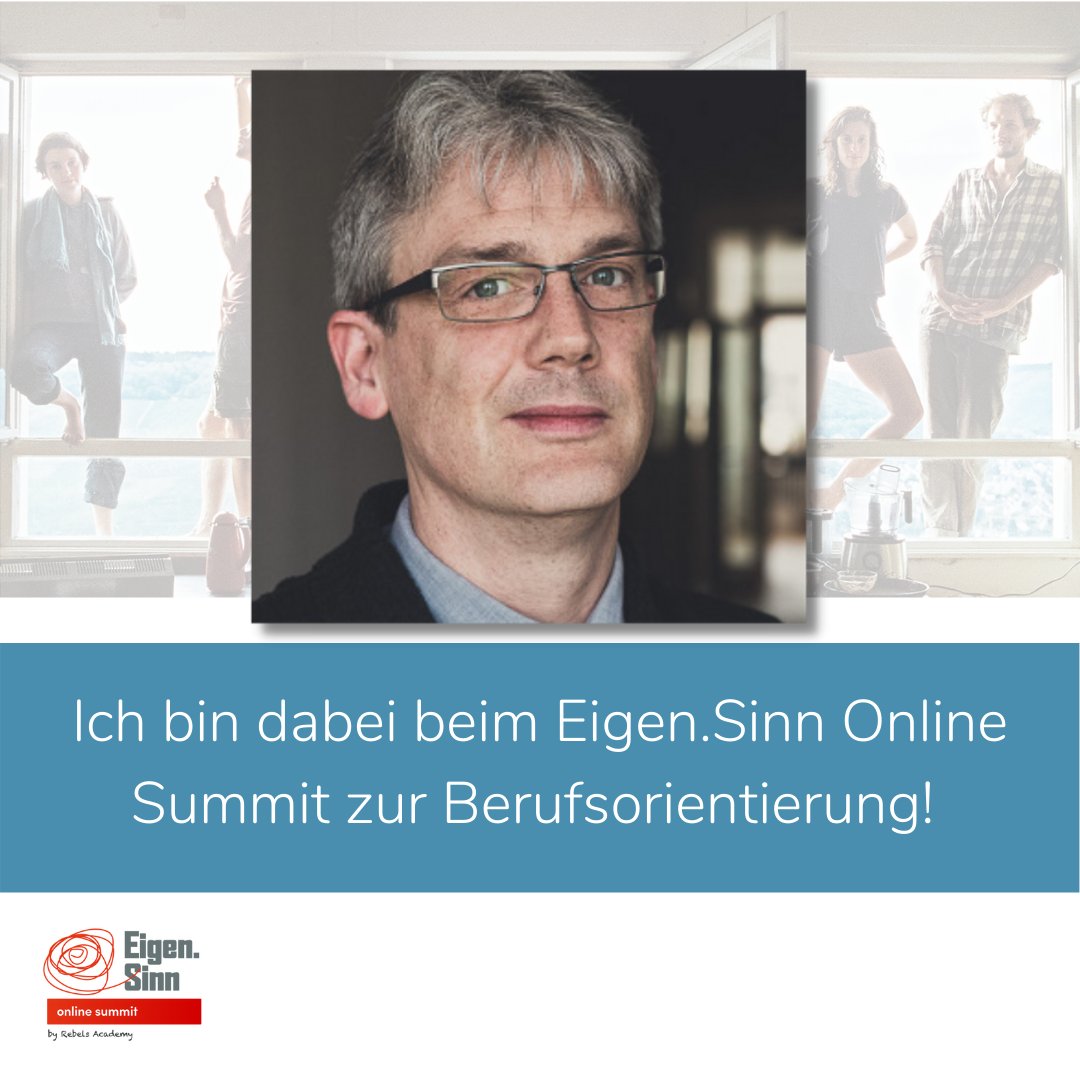 GrueneArbeit's tweet photo. Unser Netzwerkkoordinator @KOstenrath freut sich, als Speaker dabei zu sein beim Eigen.Sinn Online Summit. Auch ihr könnt vom 19.-23.6. 2021 mitdiskutieren, was es braucht für eine gelingende #Berufsorientierung. Anmelden unter https://t.co/dJvNWyr2tU. #eigensinn #rebelsacademy https://t.co/Dz5qz3jlpp