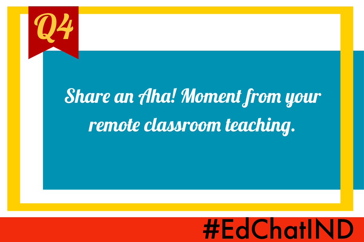 IamCJha's tweet photo. #EdChatIND
#NewAcademicYear
Q4. Sharean Aha! moment from your remote classroom teaching.
This could be anything which made U smile.
@EdChatIND @EdChatEU @SumanRelan @PurviParekh14 @kaushalsen_15 @Ila1576 @ManuGulati11 @Reflectivediary @RajeshKrSingh73 @drrcsharma4 @VikasPatna https://t.co/2dNHUN075a