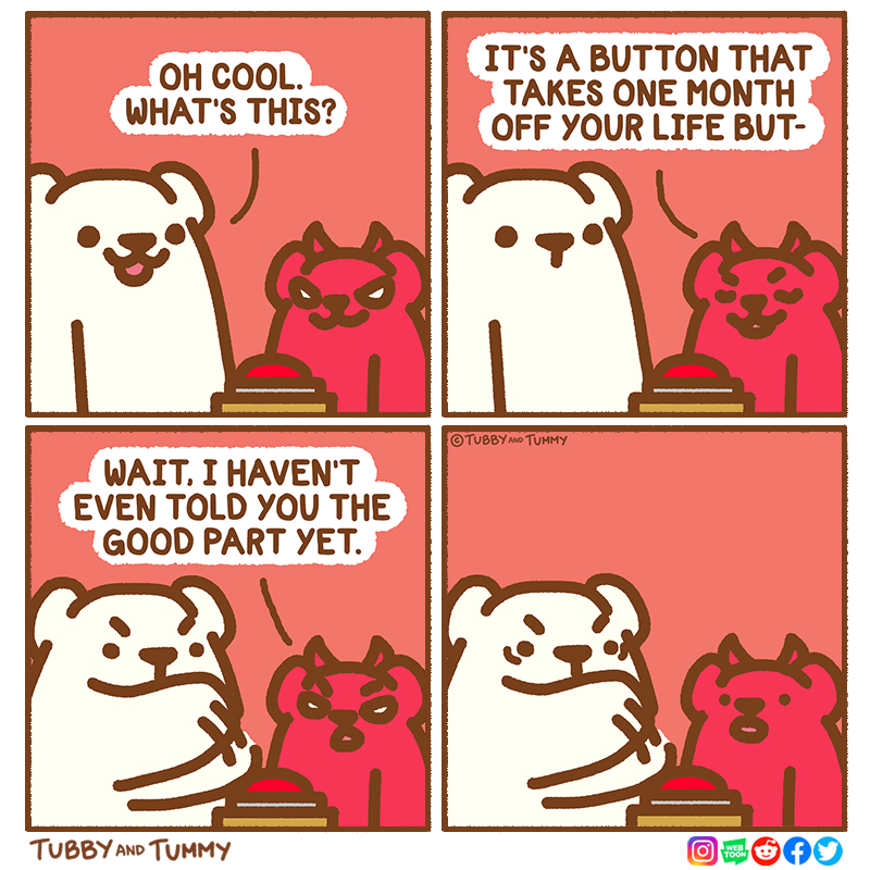 Tummy finds a button 