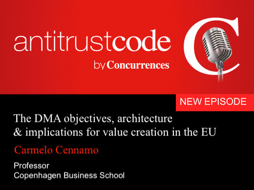 CompetitionLaws's tweet photo. [PODCAST] In this new episode of #AntitrustCode, J. Baker @BrusselsGeek is interviewing C. Cennamo @CBScph on the Digital Market Act objectives, overarching architecture &amp; its implications for value creation in the EU

Listen and subscribe to the podcast: https://t.co/xv96RJwcA7 https://t.co/sqbSvTtV8V