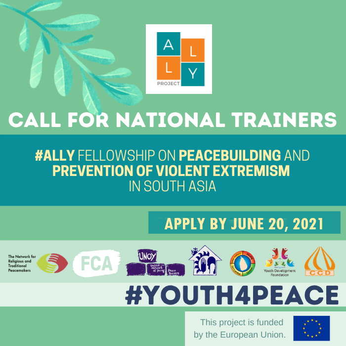 peacemakersnetw's tweet photo. #HIRING: The #ALLY Project seeks a National #Trainer to design and co-facilitate a 2-day online training, review national policy brief, support and mentor the #ALLY fellows during their first action implementation period. #Apply by 20 June  

ℹ️ https://t.co/U38x6S3mB6 https://t.co/o04BjqBmDD