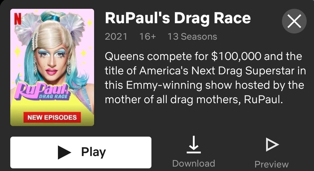 MarieJGF's tweet photo. Nunca había esperando tanto una serie... 😅 pero RuPaul's Drag Race ya está disponible en Netflix. Salu2. https://t.co/8WdjgTYSCc
