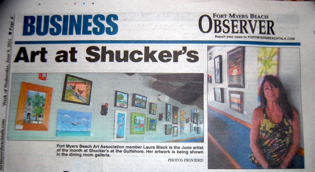 Come see my artwork at Shuckers on Fort Myers Beach! All Art is for sale!