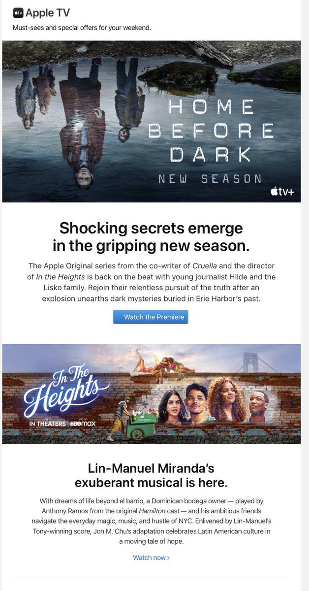 jonmchu's tweet photo. No only does #InTheHeightsMovie drop today but also the SECOND SEASON of our ⁦@AppleTV⁩ show #HOMEbeforeDARK which is insanely entertaining. Starring ⁦@brooklynnprince⁩ and ⁦@mrjimsturgess⁩ it’s a fun mystery for the whole family. What a surreal day. https://t.co/UMku6unQWT
