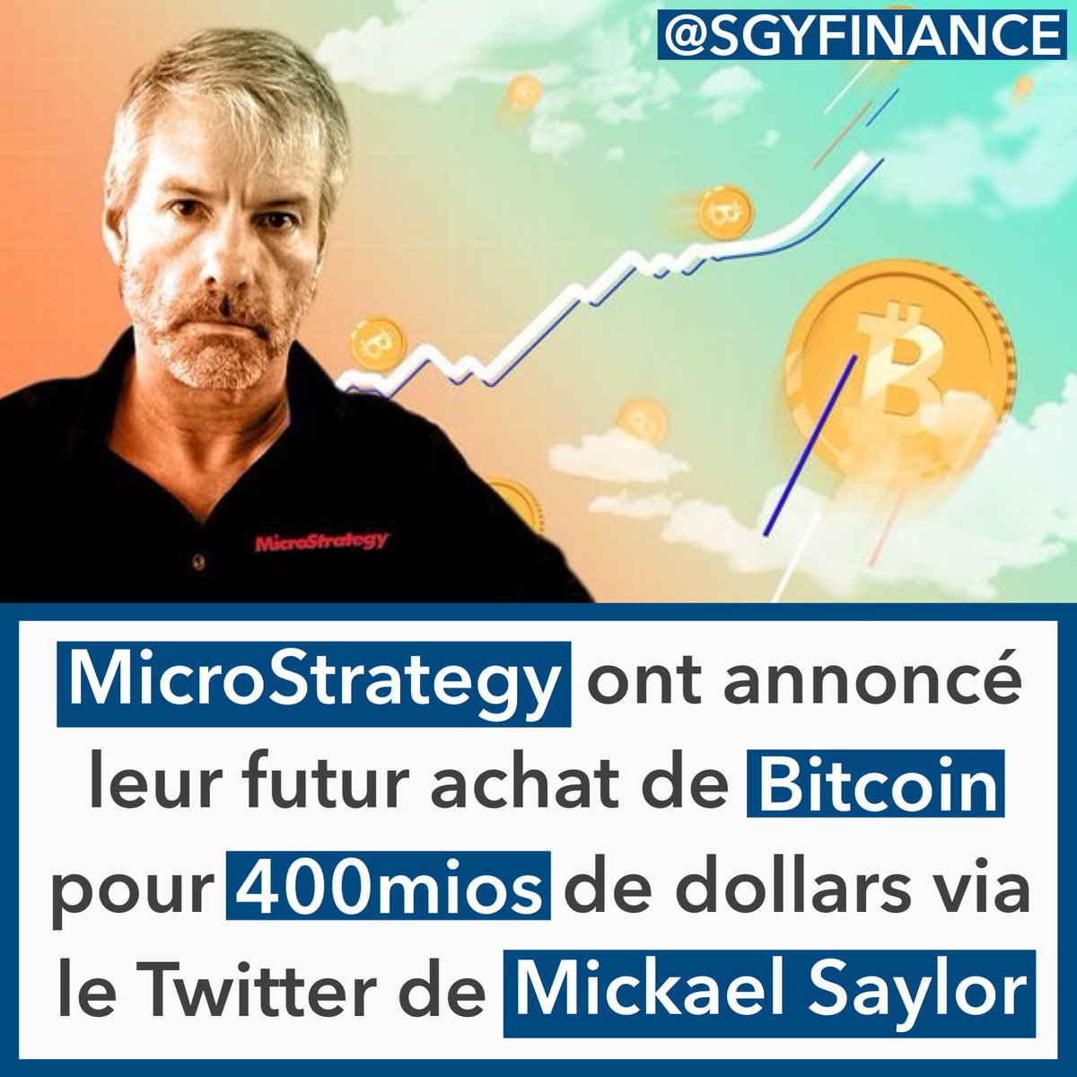 SGYfinance's tweet photo. Après déjà deux opérations d’achats de Bitcoin, pour un moment total dépassant 1,5 milliards de dollars, MicroStrategy a annoncé émettre des obligations afin d’acquérir pour 400 millions de dollars de Bitcoin.
-
Illustration : Thibaut Zschiesche
-
#michaelsaylor #bitcoin https://t.co/bqt7pSHJqe