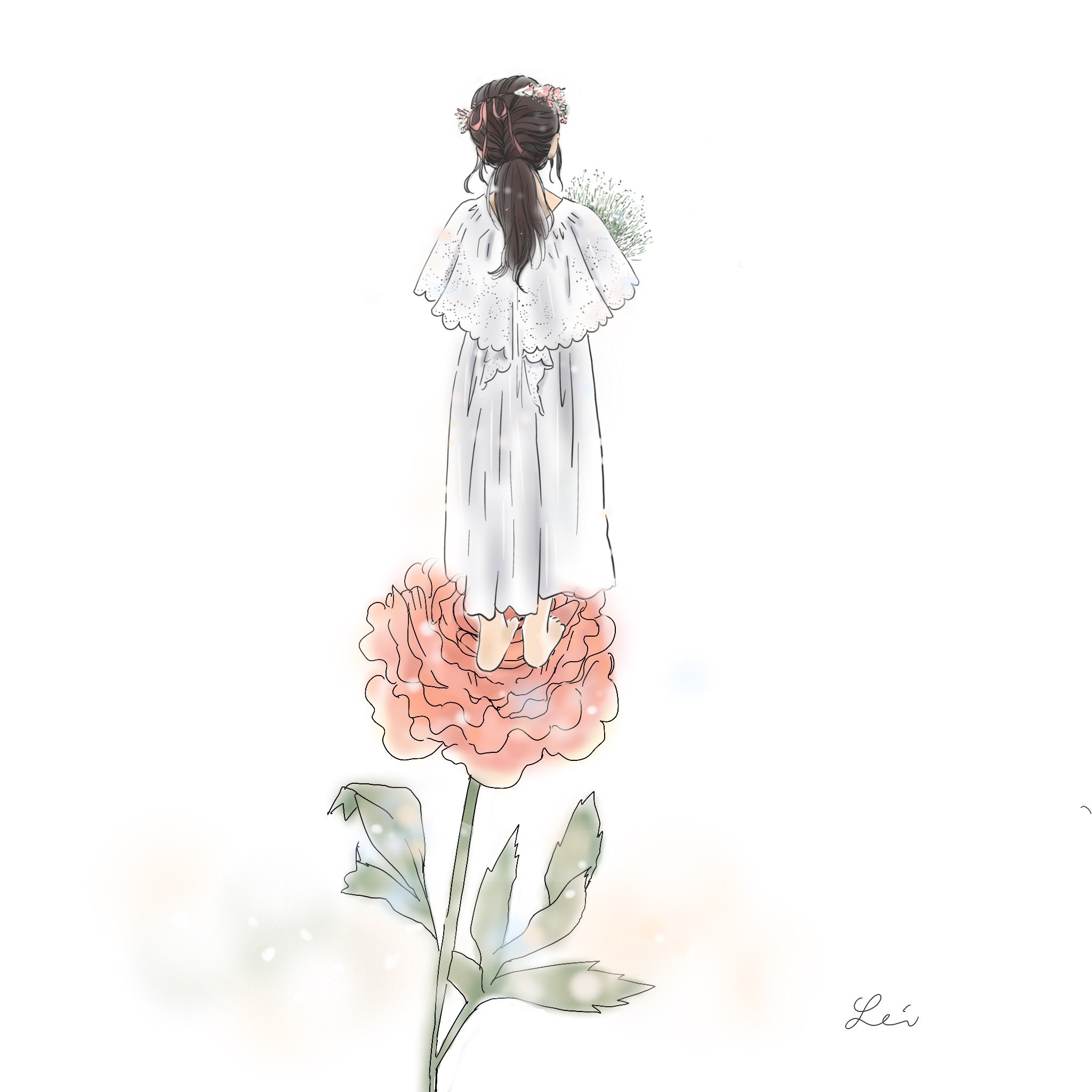 ささきれい ラナンキュラスと妖精 イラスト ファッションイラスト ささきれいのイラスト T Co Rgrboaua7g Twitter