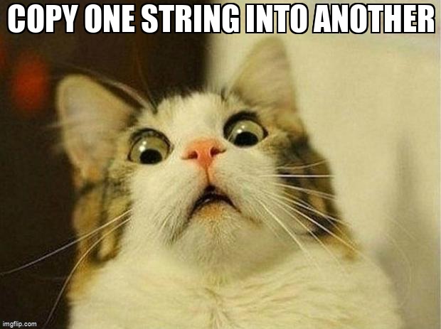 Copy one string into another stackoverflow.com/questions/6793… #dynamicmemoryallocation #c #cstrings #functiondefinition #copy