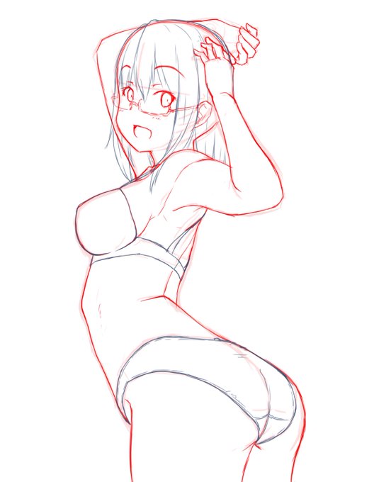 次回のラフラフ。お尻アングルぱんつはいいぞ! 