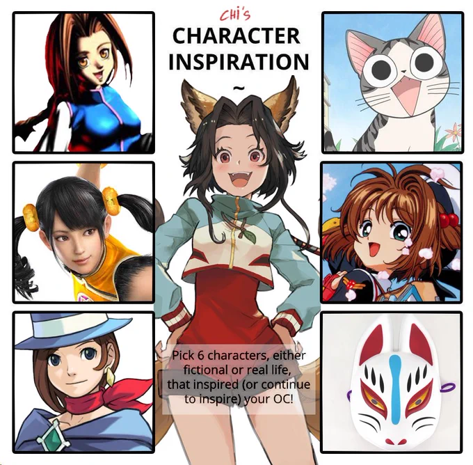 OC character inspirations! I'm really surprised there's a template for something like this, I love showing off my ocs' inspos!! 