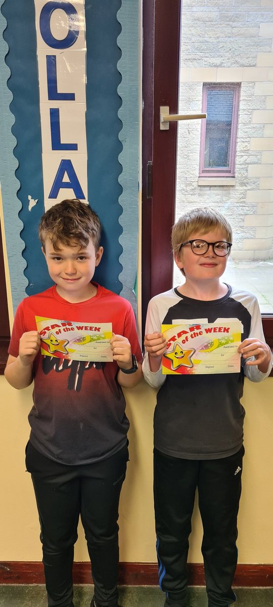 Our two stars of the week from last week, we had some scheduling difficulties getting the photograph but we got there eventually, well done chaps!