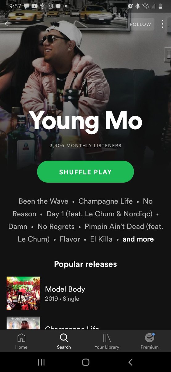 ClickGutta's tweet photo. I have a artist by the name of YOUNG MO he have two songs on your platform CHAMPAGNE LIFE and MODEL BODY and when the distributor TUNECORE sent it to you it was placed on another artist by the same name YOUNG MO proflie. So I would like to know how can we solve this problem https://t.co/NLr7Q7j2np