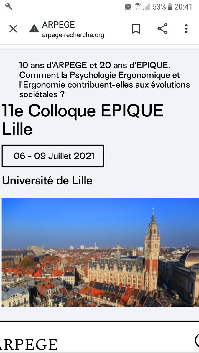 N'oubliez pas de vous inscrire à EPIQUE2021 Conférence de Psychologie ergonomique et ergonomie. C'est gratuit et c'est bientôt !! epique2021.sciencesconf.org