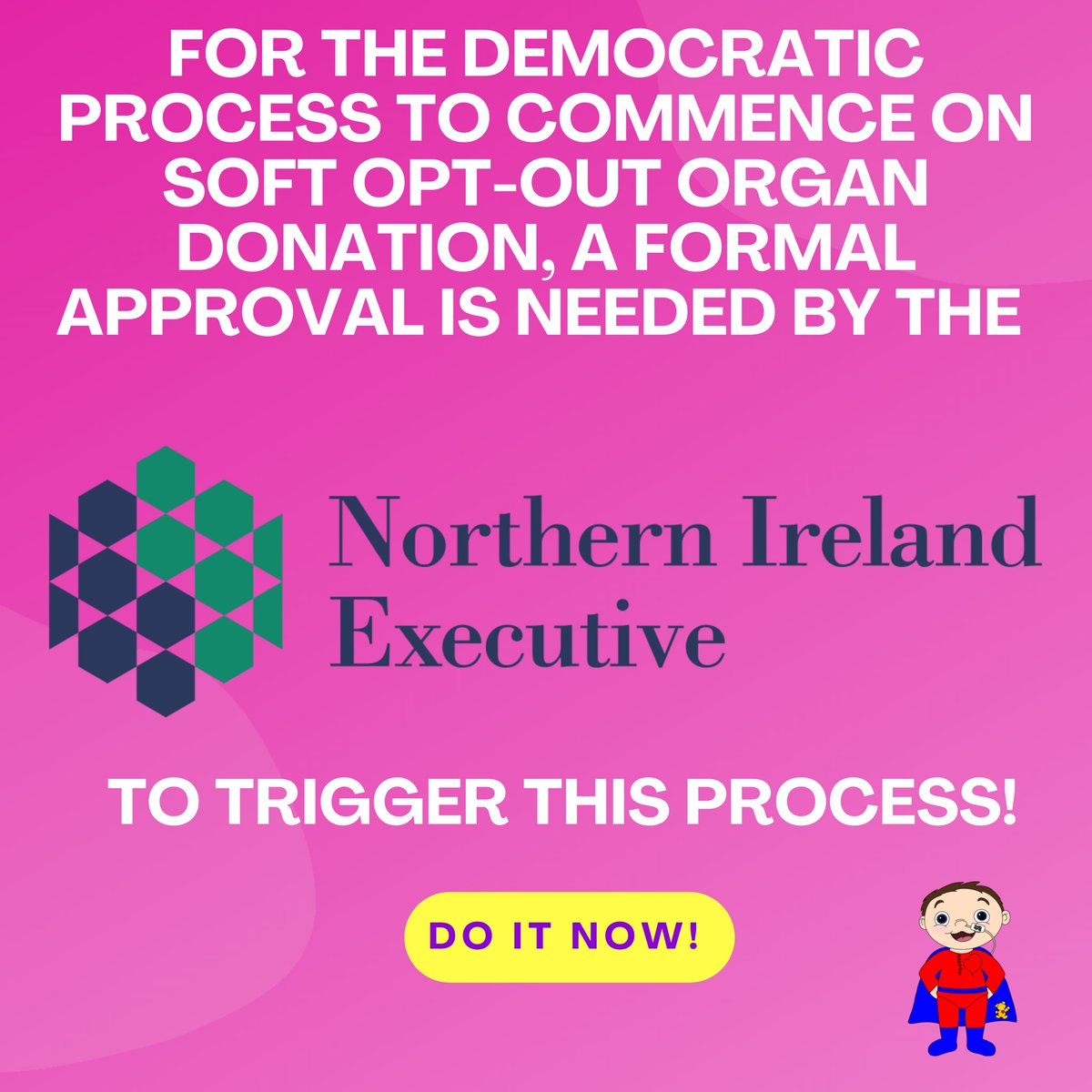 Donate4Dáithí (@donate4daithi) on Twitter photo @NIExecutive Members:
✅ <a href="/sinnfeinireland/">Sinn Féin</a>
✅ <a href="/uuponline/">Ulster Unionist Party</a>
✅ <a href="/SDLPlive/">The SDLP</a>
✅ <a href="/allianceparty/">Alliance Party</a>
⁉️ <a href="/duponline/">DUP</a>
Others in support:
✅ <a href="/GerryCarrollPBP/">Gerry Carroll</a>
✅ <a href="/JimAllister/">Jim Allister</a>
✅ <a href="/GreenPartyNI/">Green Party NI</a>
🤷♀️ 🤷♂️ - WHAT IS THE HOLD UP?
1/2
#SoftOptOut #OrganDonation @NIExecutive Members:
✅ <a href="/sinnfeinireland/">Sinn Féin</a>
✅ <a href="/uuponline/">Ulster Unionist Party</a>
✅ <a href="/SDLPlive/">The SDLP</a>
✅ <a href="/allianceparty/">Alliance Party</a>
⁉️ <a href="/duponline/">DUP</a>
Others in support:
✅ <a href="/GerryCarrollPBP/">Gerry Carroll</a>
✅ <a href="/JimAllister/">Jim Allister</a>
✅ <a href="/GreenPartyNI/">Green Party NI</a>
🤷♀️ 🤷♂️ - WHAT IS THE HOLD UP?
1/2
#SoftOptOut #OrganDonation