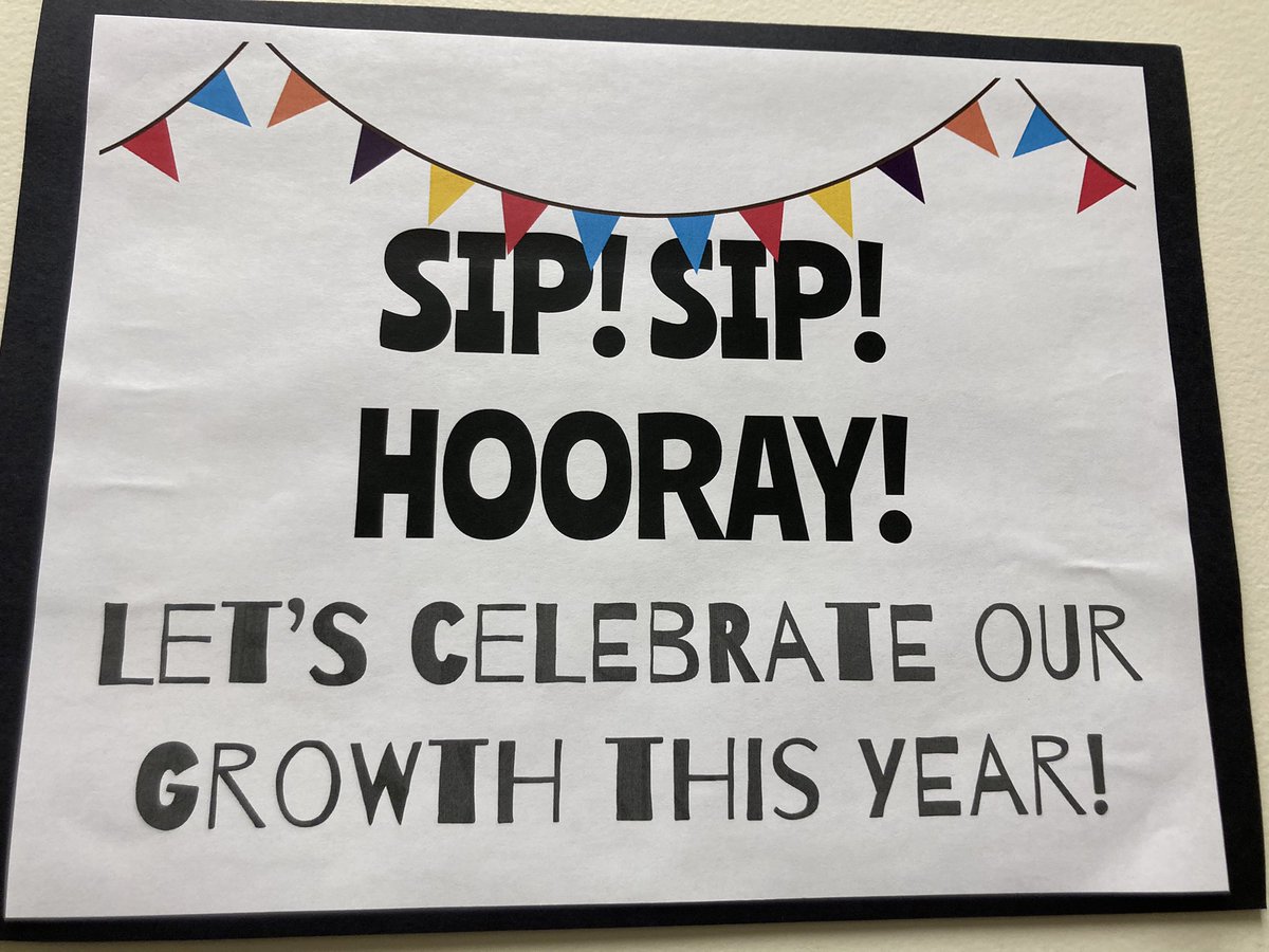 MusicalMrsGfcps's tweet photo. SIP! SIP! HOORAY! @ktbittle @PrincipalMPS @SBaileyFCPS and I are so excited to celebrate the accomplishments of our SIP in this rollercoaster of a year! Our MPS staff and students persevered and showed tremendous growth in 2020-2021. #mpsknights https://t.co/5XazS62SvE