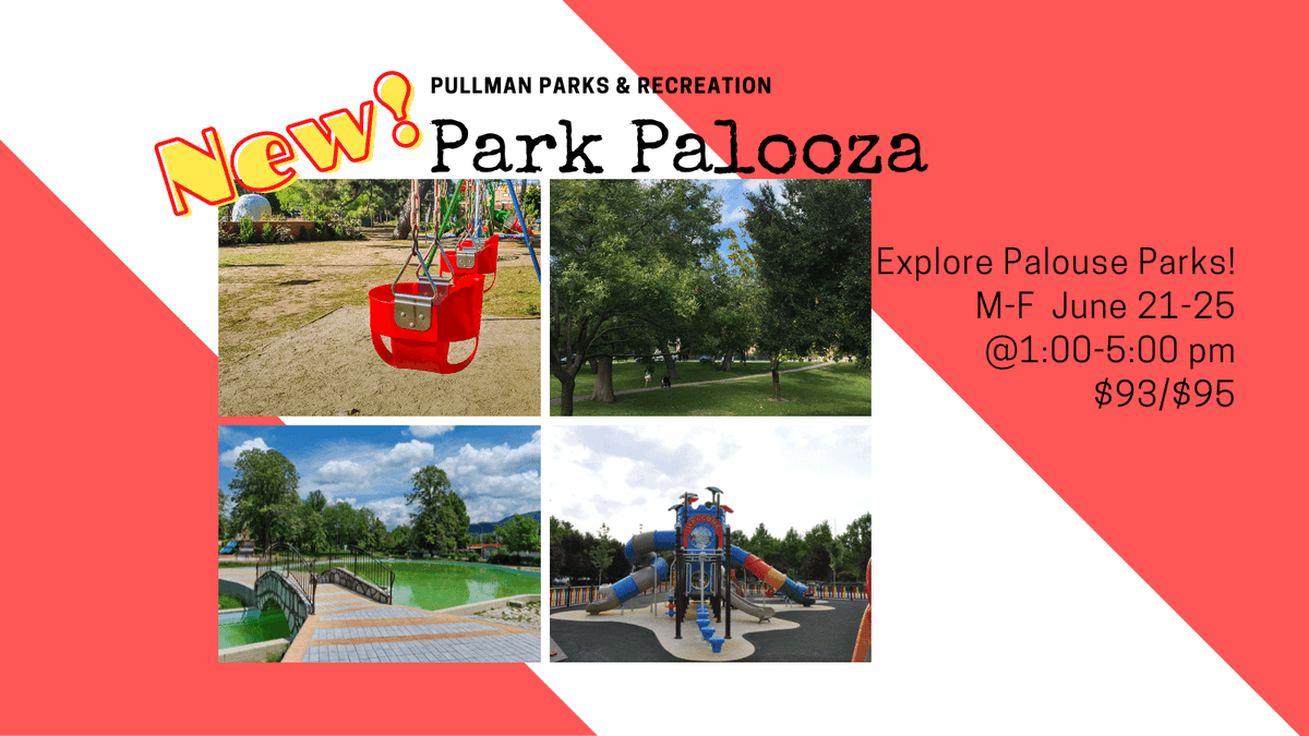 City_of_Pullman's tweet photo. Explore the parks of the Palouse with Ms. Jean during Park Palooza! 5 days of exploring in our community &amp; beyond. Park Palooza is 6/21-25 beginning at 1pm, at the Rec Center. Visit https://t.co/17YmCRg28i, or call 509-338-3227 to register.

#PullmanRec #parktimefuntime https://t.co/hegONFi3Zp
