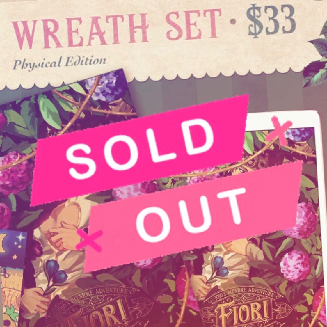 fiorizine's tweet photo. And now, all of our wreath sets are sold out! There are only 11 copies of the B-grade printed zine left! All A-grade zine + merch bundles are now sold out.

Digital PDF and merch-only packs are still available for a limited time.  

Don’t miss out! https://t.co/epY5WnKxVw
