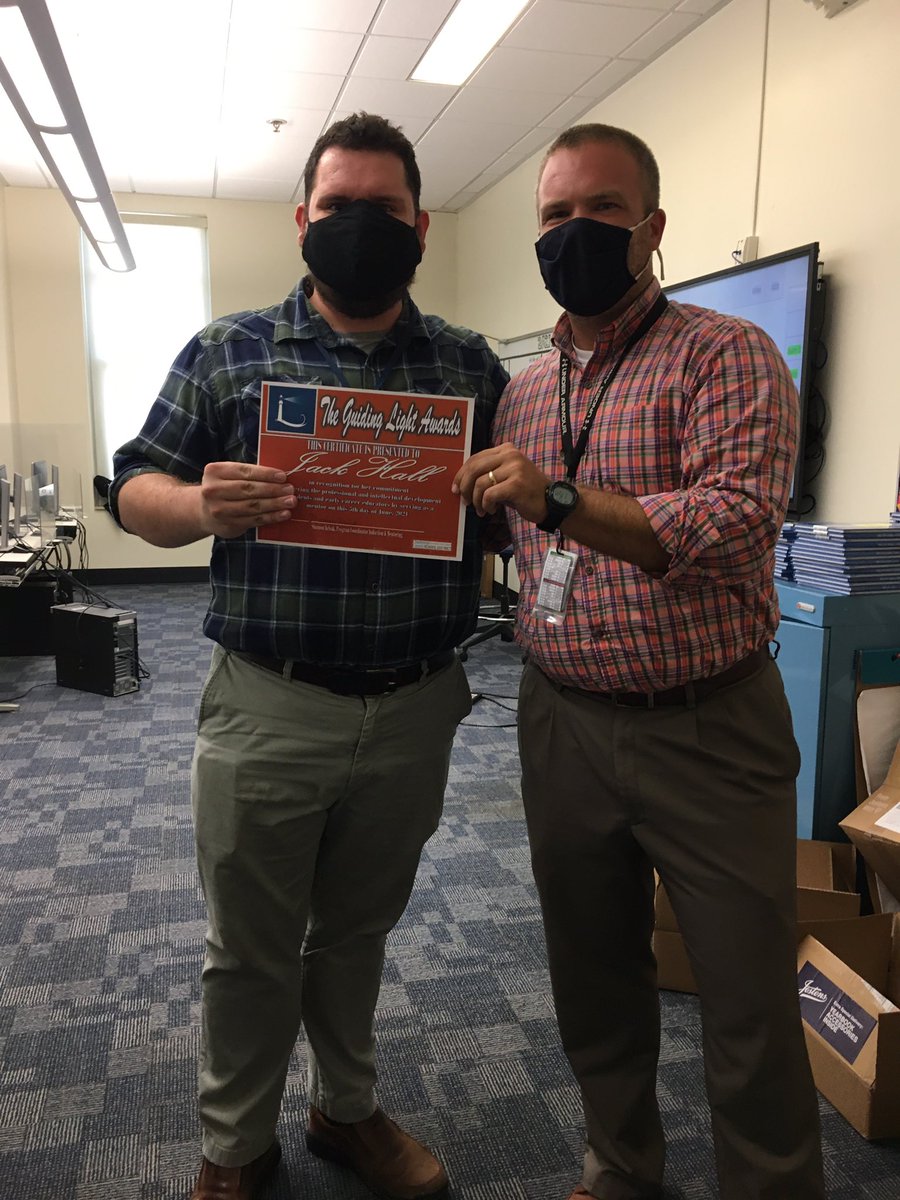 Congratulations to Jack Hall <a href="/MoultrieMiddle/">Moultrie Middle</a> for receiving the Guiding Light award from OTE. Mr. Hall has gone above and beyond for his students. He exhibited excellence in instruction, environment, and process. <a href="/CCSDConnects/">CCSDConnects</a>