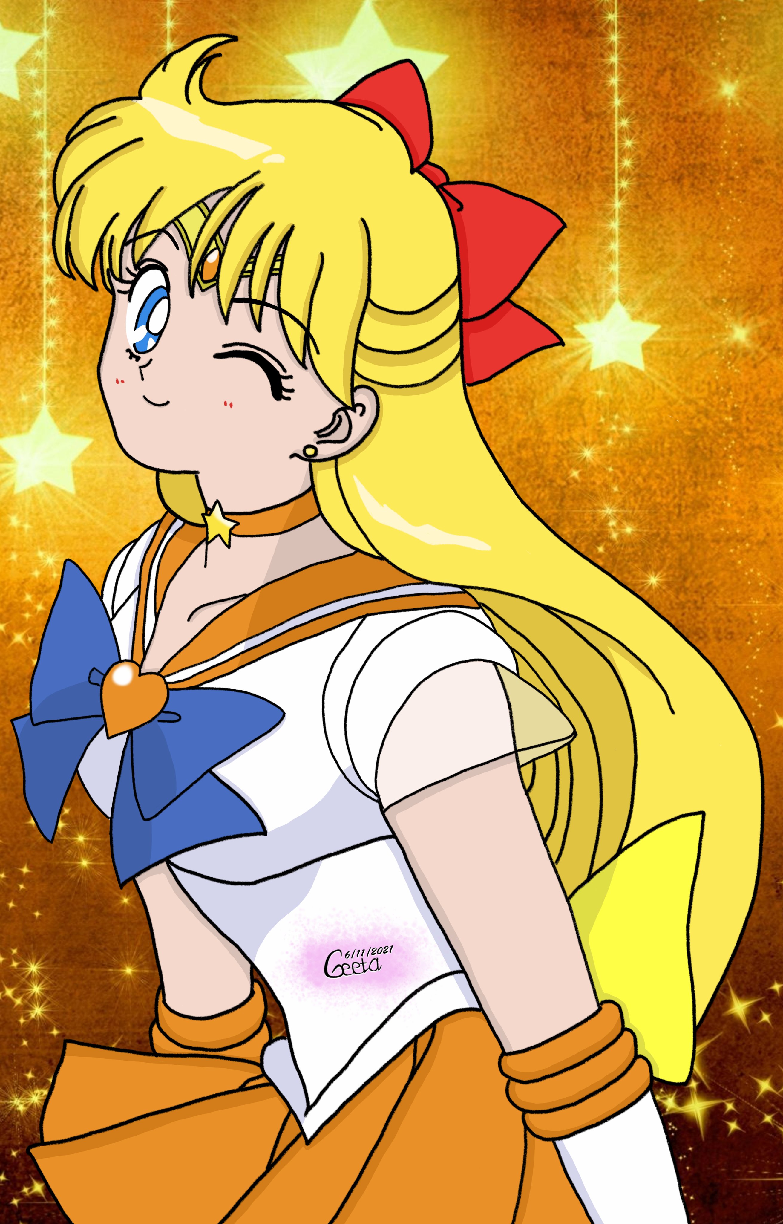 Geeta Sailor Venus Sailorvenus Minakoaino Minaaino セーラーヴィーナス 愛野美奈子 Sailormoon 美少女戦士セーラームーン セーラームーンエターナル Sailormooneternal Sailormoonfanart Animefanart Anime Fanart Digitalart