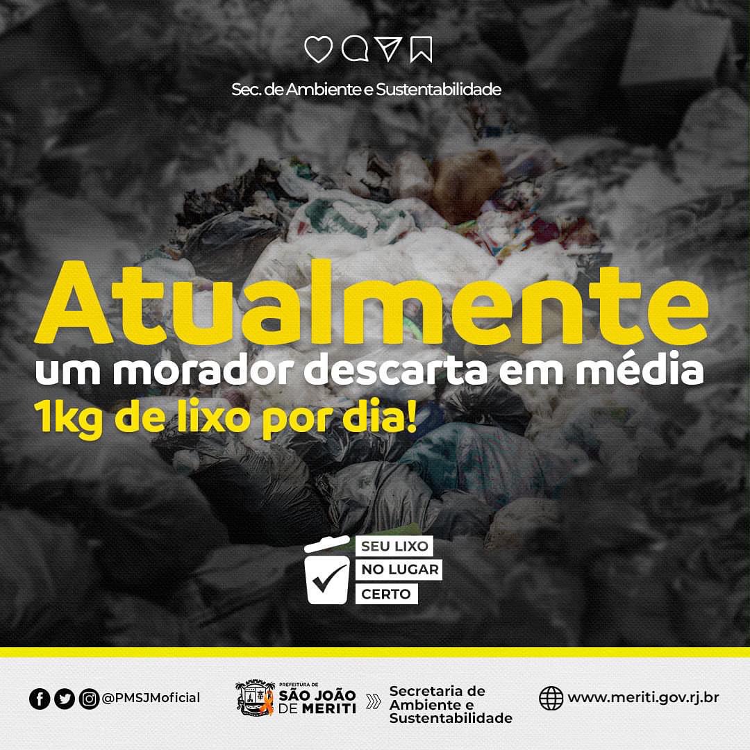 Vamos reduzir o lixo? 

Atualmente, um morador descarta em média 1kg de lixo por dia! Isso causa muitos danos ao meio ambiente, principalmente quando ele é descartado de forma inadequada. 

♻️Jogue limpo com a cidade! Faça a sua parte.
 
Vamos reduzir e reciclar. ♻️