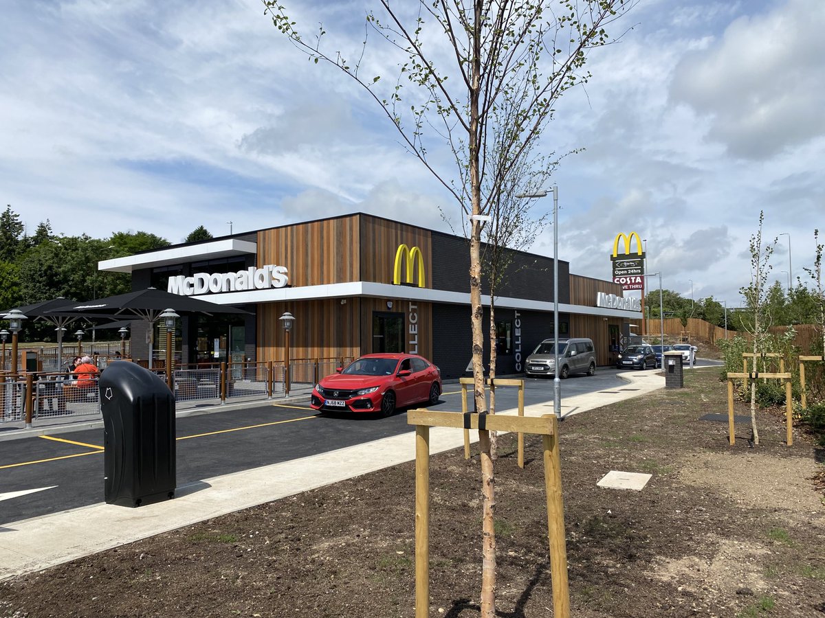 Anyone for a McDonalds?  Open for business in Snodland.   Costa also nearing completion.