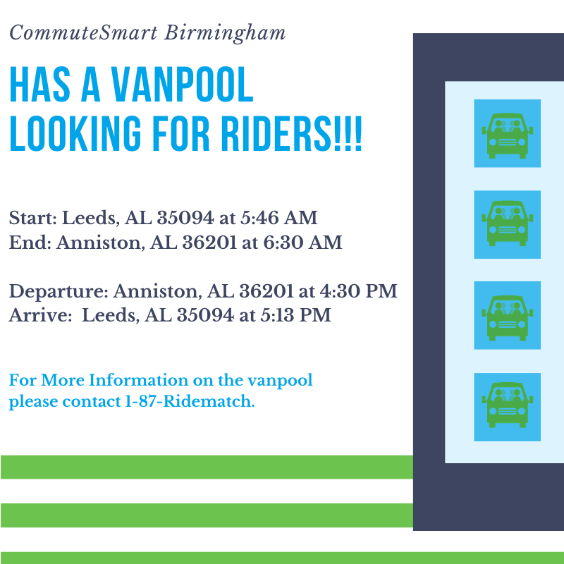 commutesmarter's tweet photo. CommuteSmart has vanpools looking for riders! Here are the details! https://t.co/BDVGWEktH6