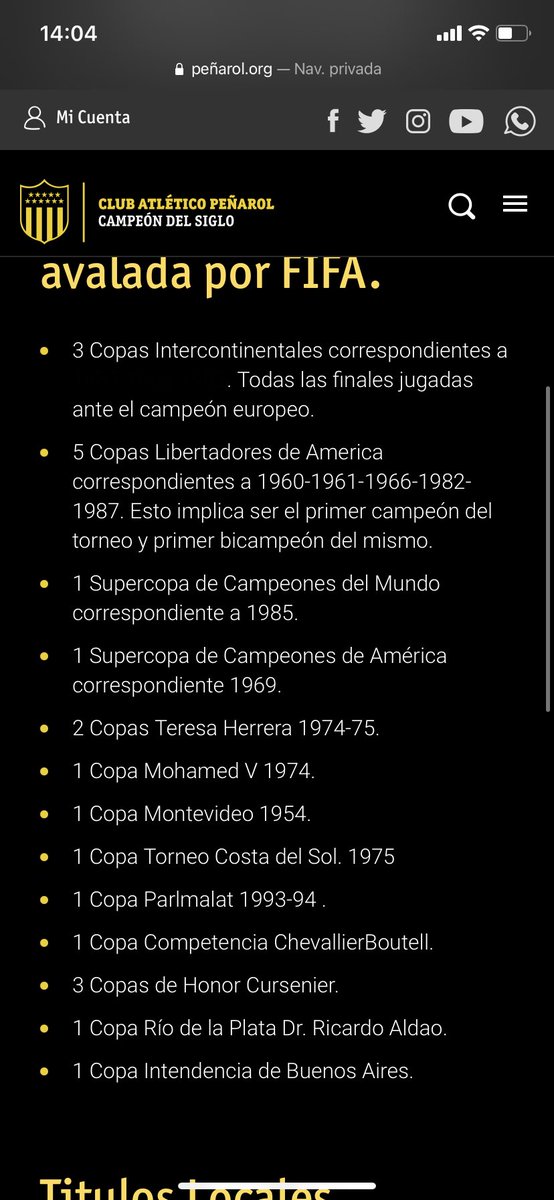 CarlosTn19's tweet photo. @GraciasVirrey0 Si pero si contamos todos los internacionales, es mas grande peñarol, aparte en titukos es mucho mas gigante peñarol, y tiene menos descensos https://t.co/khMnCF3LYb