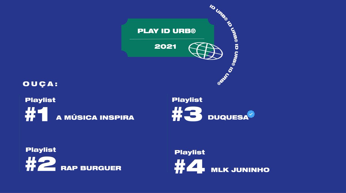 idurbco's tweet photo. Segue o primeiro cronograma da PLAY ID URB pro café da tarde🎧☕️  #1PLAY ID URB #2 RAP BURGUER #3 DUQUESA #4 MLK JUNINHO. #SpotifyPlaylists #Spotify  https://t.co/tN6jV40O1G https://t.co/xfOZuTmLEr