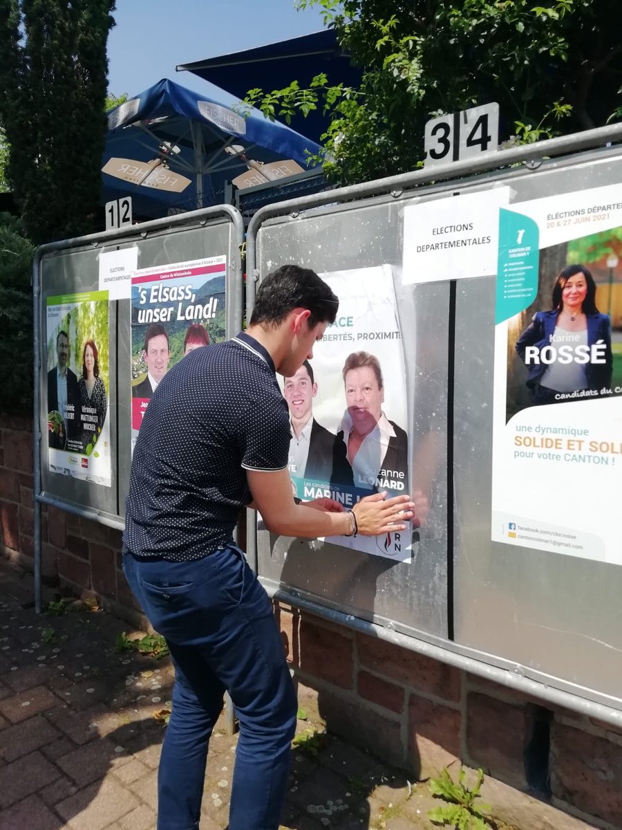 Th_ESTEVE's tweet photo. Cette après-midi collage sur le canton ! 
Une équipe au top et dynamique  ! 
#départementales #jacobelli2021  #colmar1 #colmar https://t.co/ySQftnh5gx