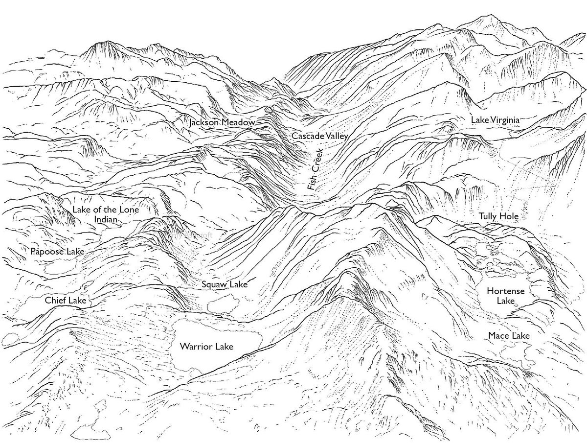 More doodles of the High Sierra…this one’s my take on Cascade Valley.
@pctassociation @jmtconservancy @sierraclub #jmt #pct #pacificcresttrail #johnmuirtrail #backpack #bacpacking #backpackinglife #hiking #thruhike #mountainart #cascadevalley 
#jeremyashcroftmaps