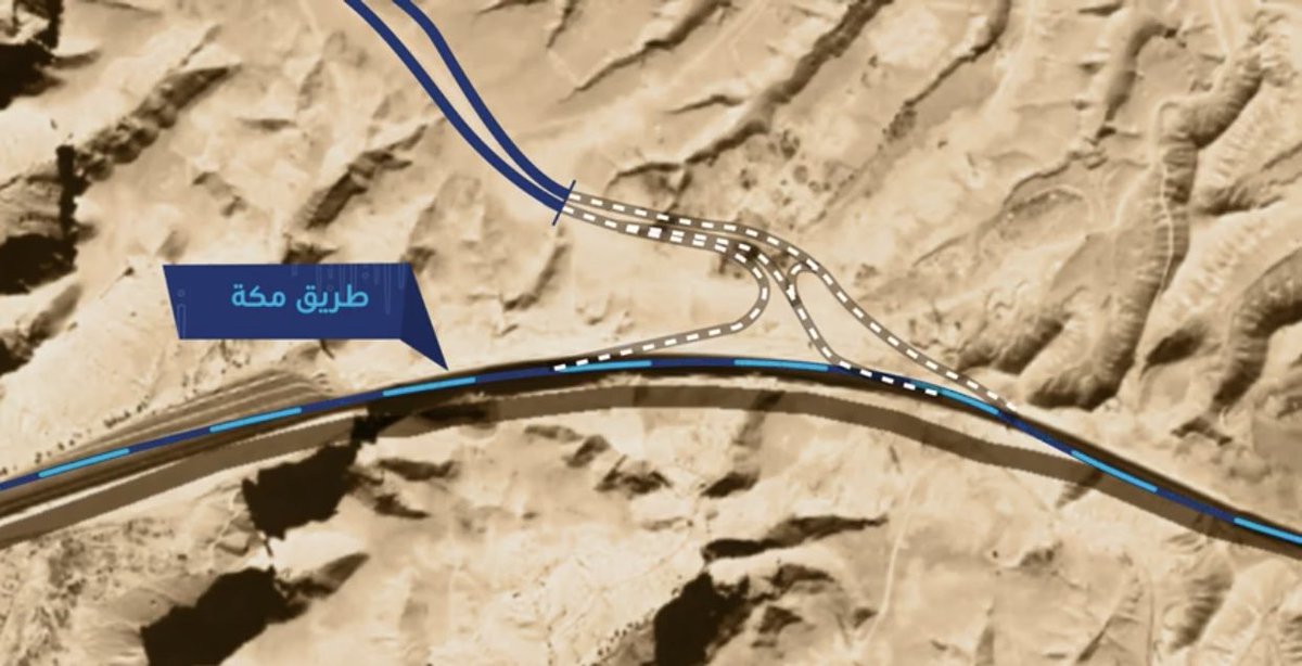 بعد الانتهاء من الطريق المكمل لطريق جبل اجياد ، العمل مستمر في طريق الهضبة العليا الرئيسي والجسر الرابط مع طريق مكة