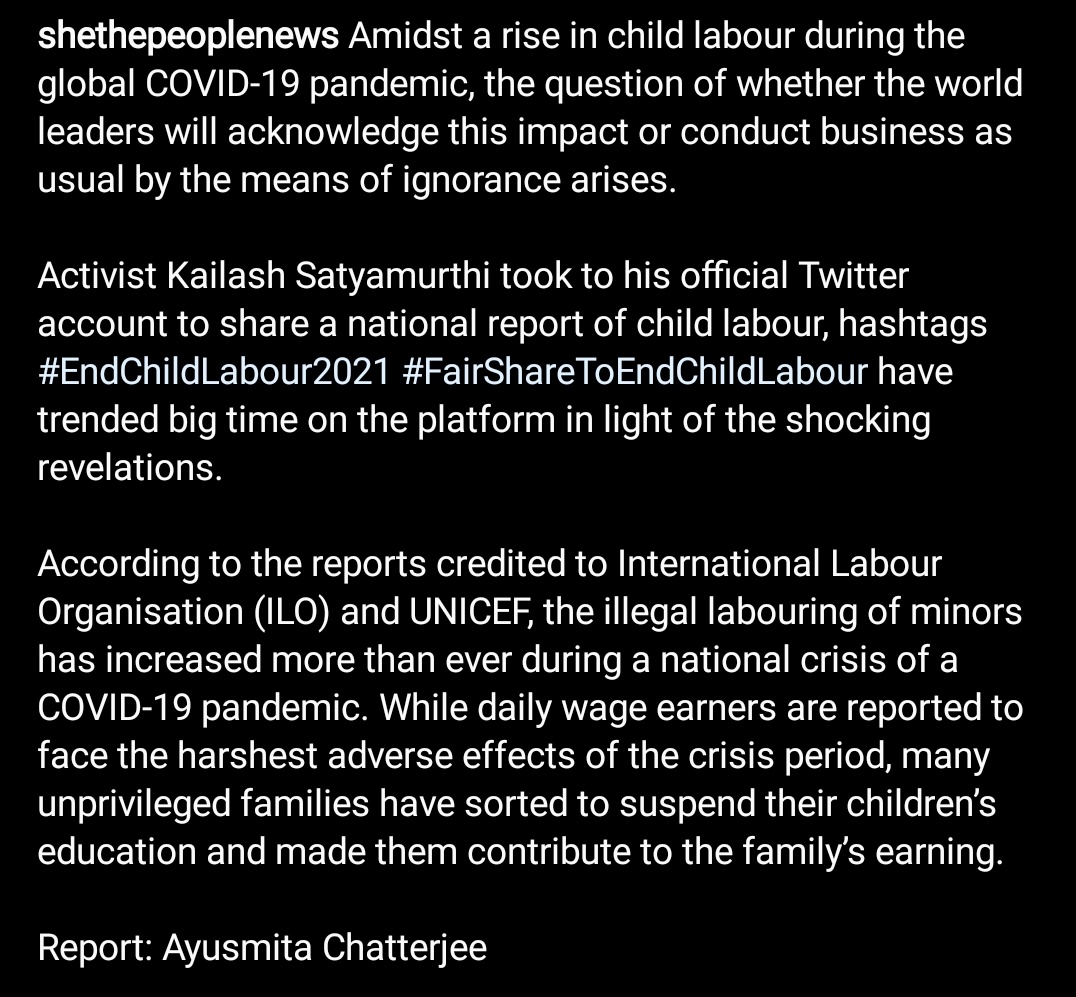 #EndChildLabour2021 #pandemic <a href="/SheThePeople/">SheThePeople</a>