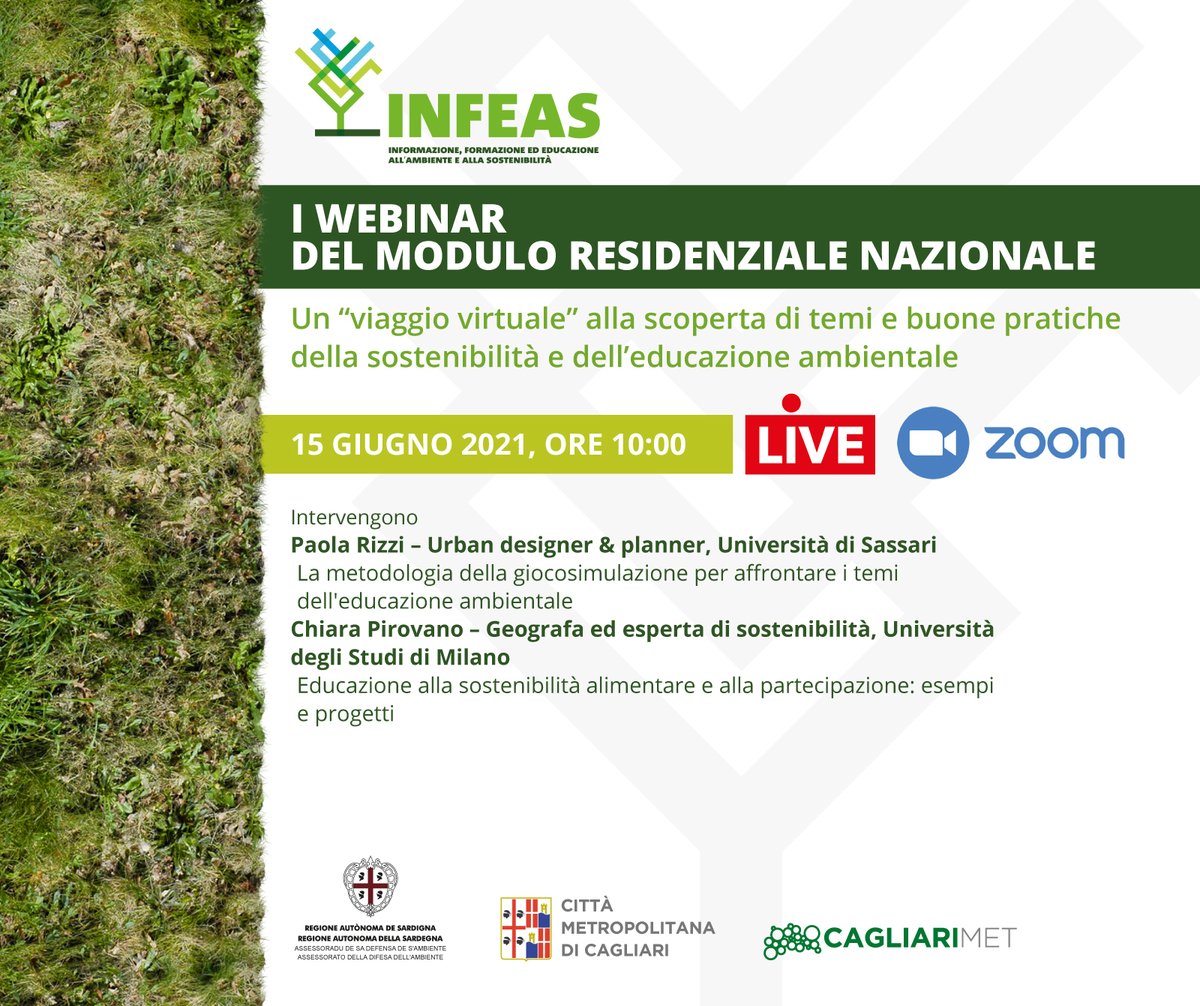 Infeas1's tweet photo. Martedì 15 giugno, a partire dalle ore 10:00, un nuovo appuntamento con i webinar del Modulo Residenziale Nazionale 🌿

#infeas #ambiente #educazione #educazioneambientale #informazione #natura #sostenibilità https://t.co/LrnUxjFnHe