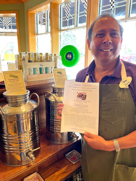 Did you know The Olive Mill has a monthly recipe? June's recipe is Blueberry Glazed Rosemary Chicken! YUM!