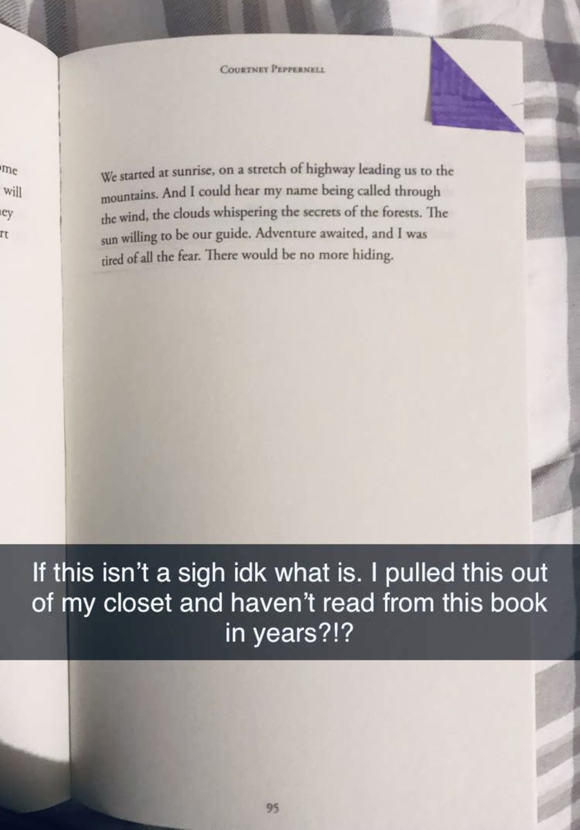 KellyKix's tweet photo. ….and this was the snap she sent me late last night while finishing her packing. Also the only page that’s marked in the entire book 😭
#IndependentSoul #OffSheGoes #SetFree #MaybeIRaisedHerTooWell https://t.co/juu3s4yJke