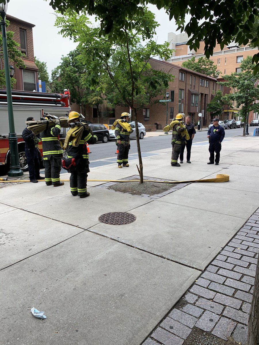 TJUSecurity's tweet photo. This morning Public Safety Staff hosted a dry standpipe training for the Philadelphia Fire Dept. Crews simulated a car fire on the top floor of the parking garage @PhillyFireDept @Philly_FA @ThielAdam https://t.co/KrOtUpo6lH