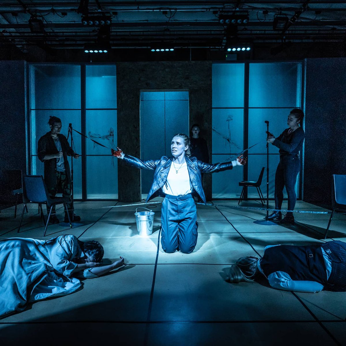 Some photos of the fearsome company of The Robbers at @Drama_Studio <a href="/PlaygroundW10/">The Playground Theatre</a> which opened last night. The loveliest cast who were a real joy to work with. Looking forward to following and supporting their budding careers. Epic photos by the matchless <a href="/brennerphotos/">Marc Brenner</a>