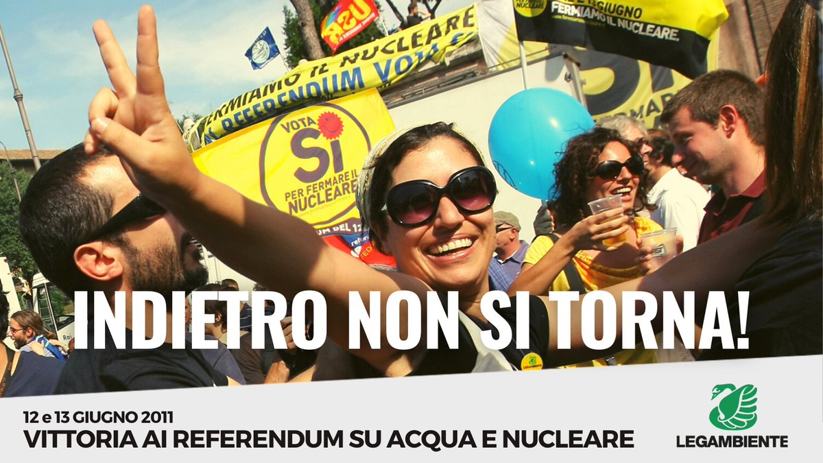 🌊INDIETRO NON SI TORNA☢️

A 10 anni dalla vittoria nei #referendum su #acqua e #nucleare, scendiamo in piazza per chiedere la piena applicazione dell'esito referendario. I temi su cui lottavamo allora fa sono ancora attuali e urgenti. 

Domani 12 giugno con <a href="/AcquaBeneComune/">Acqua Bene Comune</a>