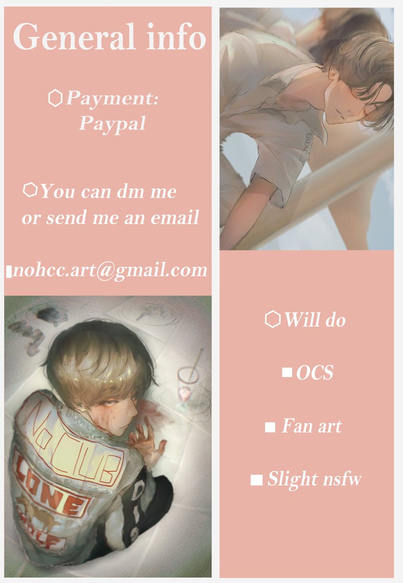 Hello! I'm reopening my commissions and updated my prices! 
This time the slots will be limited since I'm studying for finals (again) but I need the money;( so I'll avoid overworking myself again;; 

#opencommissions #comms 