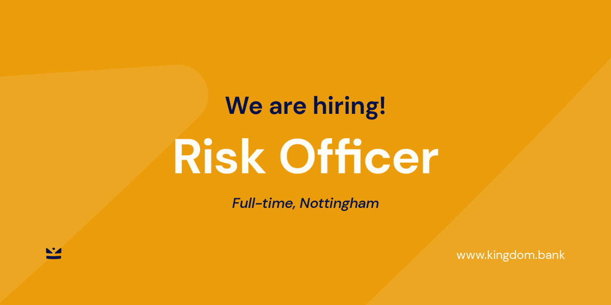 Do you have a good working knowledge of mortgage lending, deposits and financial management? Are you an excellent communicator? We want to hear from you!

We are looking for a Risk Officer to join our growing, friendly team. Find out more and apply now: kingdom.bank/about/vacancie…