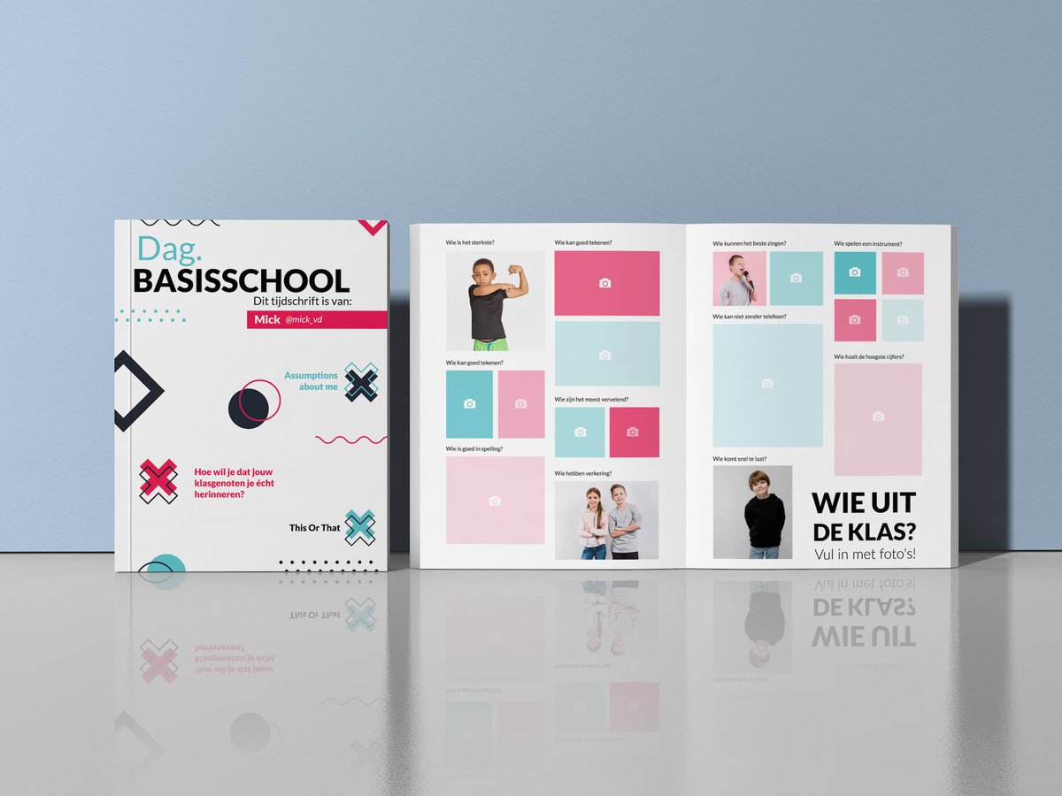 Het nieuwe sjabloon voor Groep 8 Afscheidstijdschriften staat voor je klaar. In een uniek design. Met veel variatie van onderwerpen om te vullen met persoonlijke eigenschappen en beelden van leerlingen. Maak een gratis account
tijdschrift.jilster.nl/register