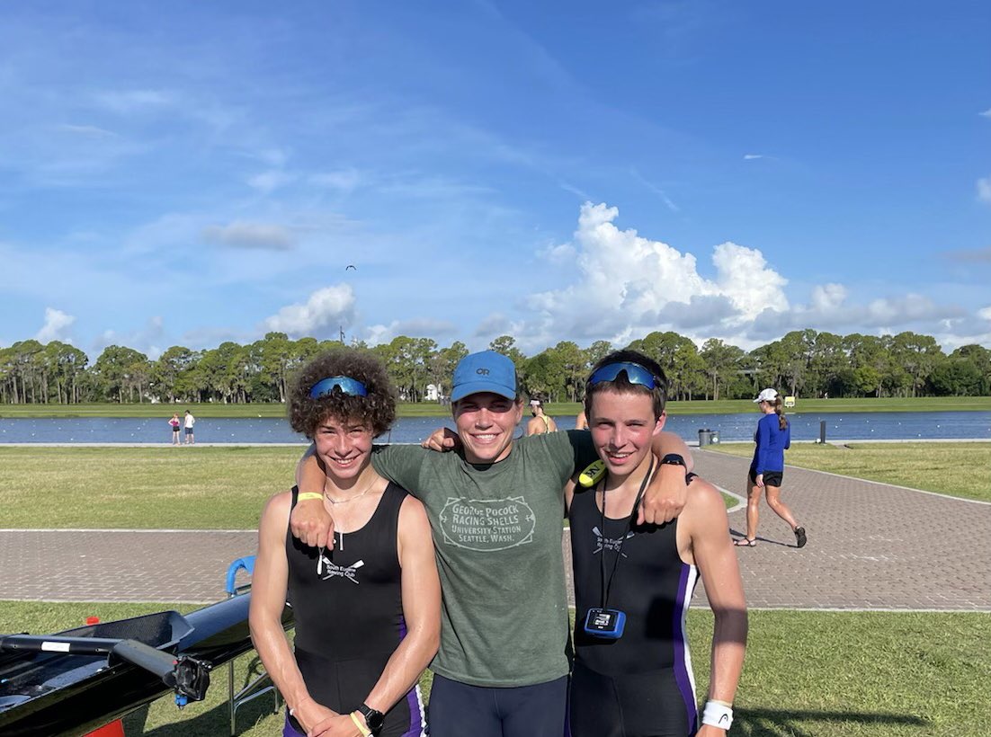 SERC_Jr_Rowing's tweet photo. After posting the top time in the Men’s U19 2x time trial at Youth National Championships, Timmy Parsons and Eliott Swinney went on to win their semifinal and secure a spot in the A final on Sunday! Go SERC!! https://t.co/fqP535zFLT
