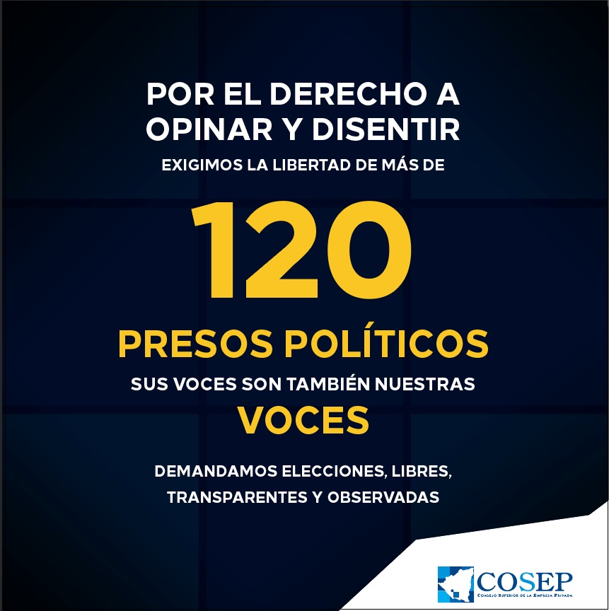 Insistimos en nuestro llamado al gobierno para que cumpla con la liberación de todos los presos políticos y que se comprometa ante los nicaragüenses a otorgar todas las garantías democráticas para un proceso electoral libre, justo, transparente, competitivo y observado.
