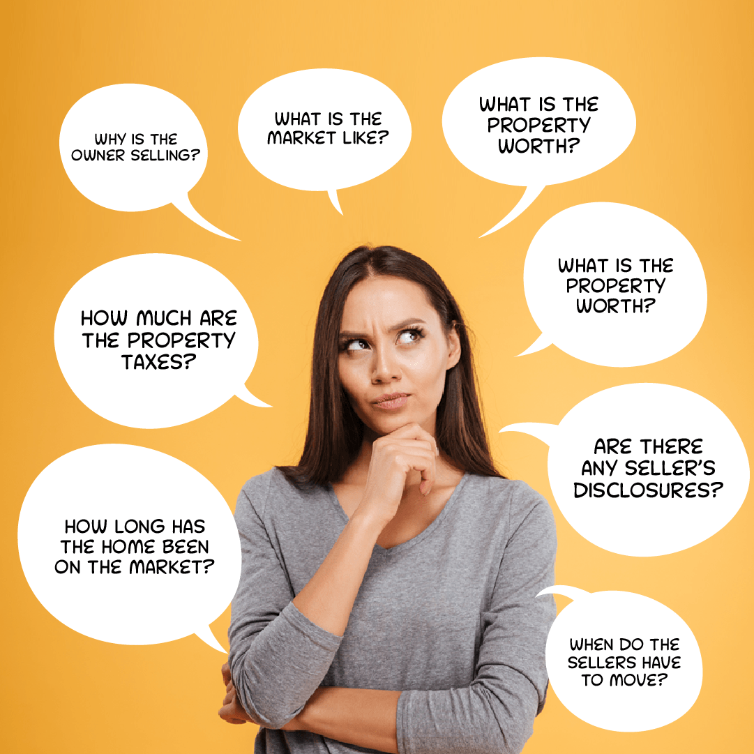 Here are some great questions to be asking about a property before putting in an offer. As your realtor, I must gain as my information from the listing agent as possible on the sellers' motives to sell so we can put in an intelligent offer. The more we know, the better! #realtor