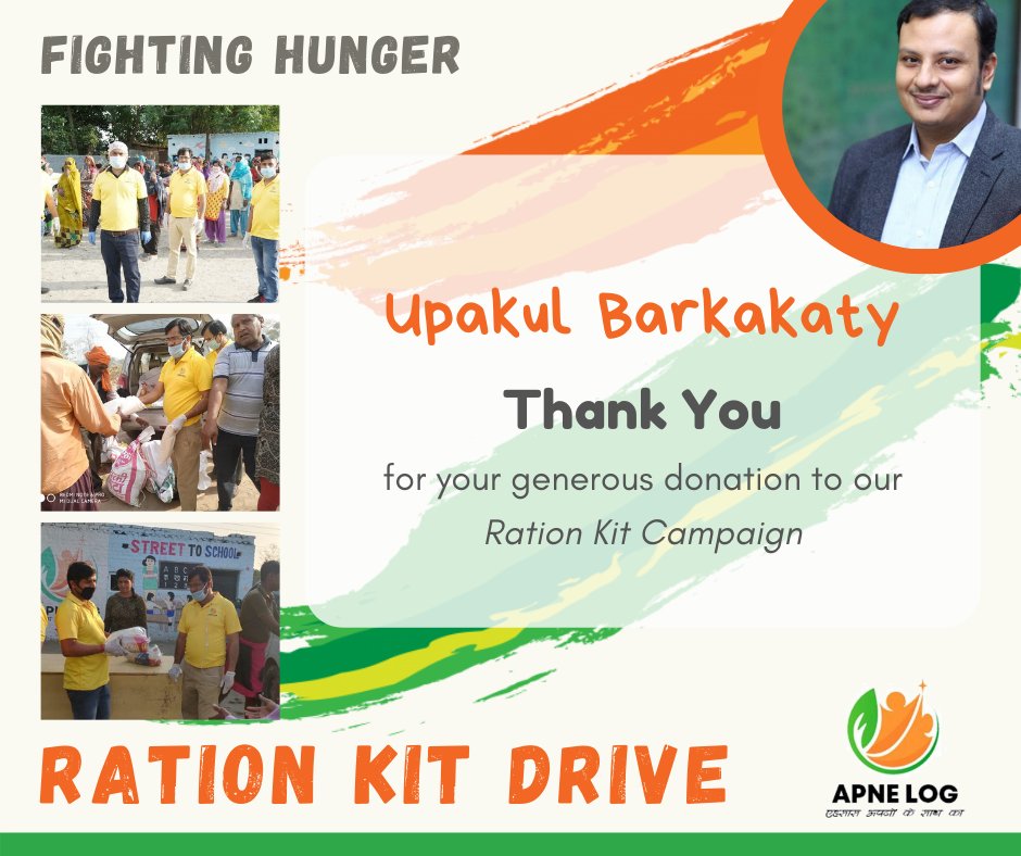 ApnelogNGO's tweet photo. We are grateful to @ubarkakaty for their contributions to our India COVID Ration Drive Fundraiser https://t.co/GuMsKn0njD. Your support has helped us procure more essentials to help the needy during the pandemic.

#gratitude #apnelogcares #streettoschool #Covid19IndiaHelp https://t.co/on2QvI7dKH