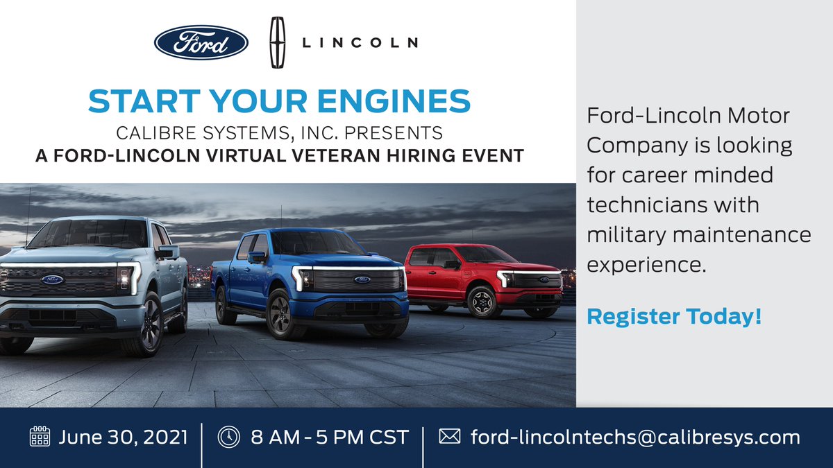 CALIBRE_Systems's tweet photo. If you're a Veteran with military maintenance experience don't miss this opportunity to work for an industry leader. Register at: https://t.co/82LalmSc1e Space is limited.
#AutomotiveTechnicians #AutomotiveTech #Veteran #Vet #militarytransition #Careers #Hiring
#HIRINGNOW https://t.co/4SRmmXLgF1