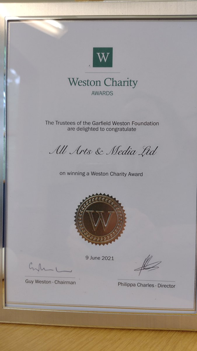 ALL FM is a Weston Charity Award winner. And here's the proof! Hurrah! #WestonCharityAwards @WestonFdn @PilotlightUK @bigissuenorth @MENnewsdesk @OneMcr @OMVCS @VolunteeringMcr @ManCityCouncil @Dzidra78 @CllrSuzanne @Afzal4Gorton @Baring_Found @thetudortrust @ward_esme @mcrmeteor